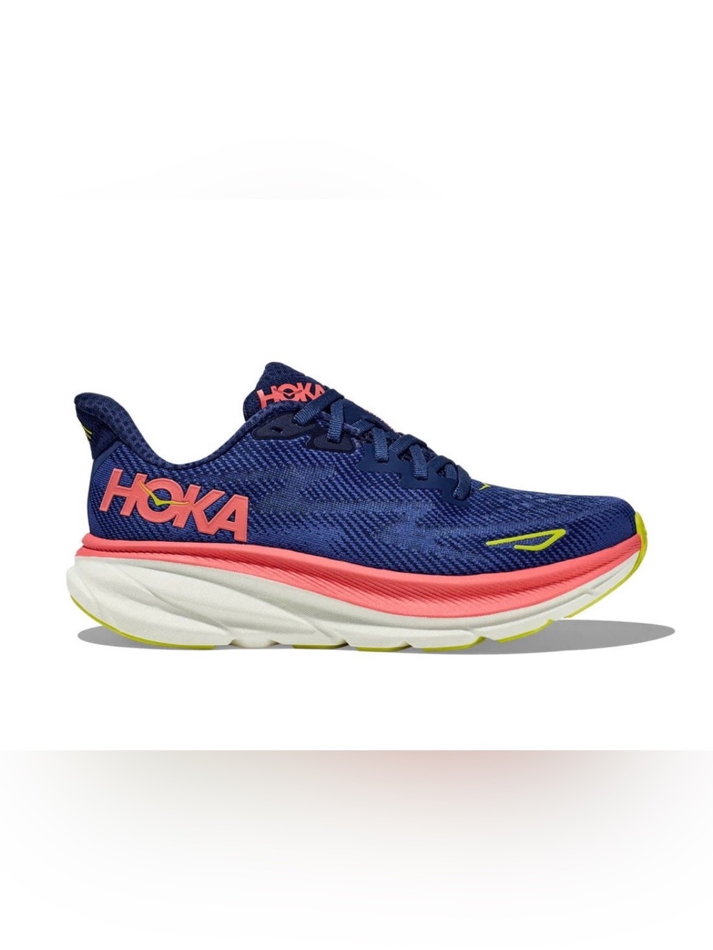HOKA Clifton 9  Running Walk Shoes Evening Sky/Coral Athletic Workout Activewear